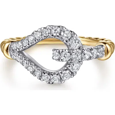 Gabriel & Co. 14k Gold Diamond Stirrup Ring
