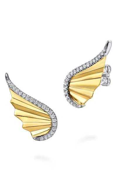 Gabriel & Co. 14k Gold Diamond Wing Stud Earrings