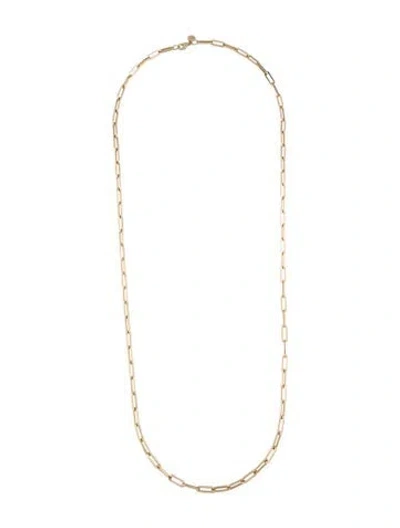 Pre-owned Gabriel & Co. 14k Opera-length Paper-clip Chain Necklace, 32.25" In Multicolor