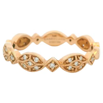 Pre-owned Gabriel & Co. 14k Rose Gold Natural Round Diamond Marquise Shaped Station Ring In Stock In Red