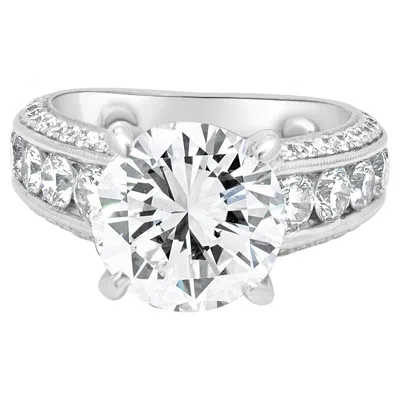 Pre-owned Gabriel & Co. 14k White Gold Gia Certified Round Brilliant Cut Diamond "rebecca"