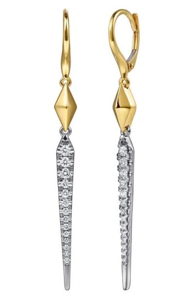 Gabriel & Co. 14k Yellow & White Gold Diamond Drop Earrings In Metallic