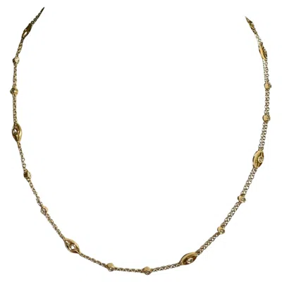 Pre-owned Gabriel & Co. 14k Yellow Gold "evil Eye" Necklace With White Diamonds By