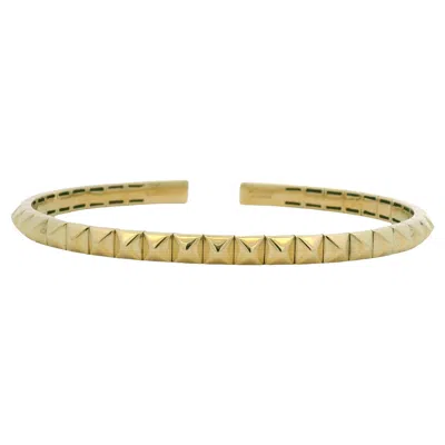 Pre-owned Gabriel & Co. Gabriel & Co 14k Yellow Gold Pyramid Cuff Bracelet In Stock