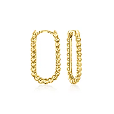 Gabriel & Co. 14kt Yellow Gold Beaded Oval Hoop Earrings