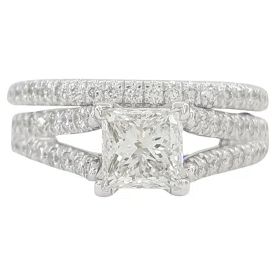 Pre-owned Gabriel & Co. 1.65 Ct Princess Cut Shank-split Diamond Engagement Ring In Multi