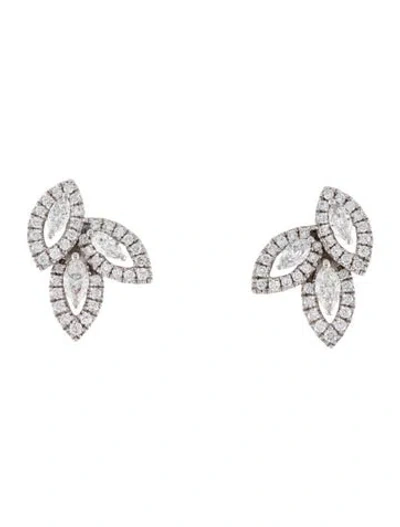 Pre-owned Gabriel & Co. 18k Diamond Stud Earrings In Multi
