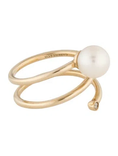 Pre-owned Gabriel & Co. 18k Pearl & Diamond Band In Multicolor