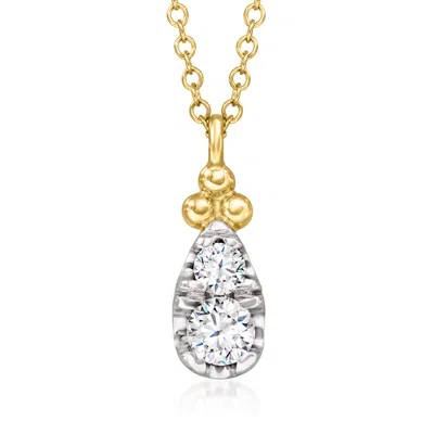 Gabriel & Co. .27 Ct. T.w. Diamond Teardrop Necklace In 14kt Yellow Gold