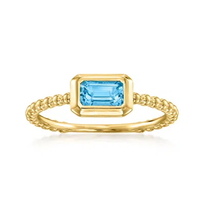 Gabriel & Co. .60 Carat Swiss Blue Topaz Ring In 14kt Yellow Gold