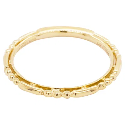 Pre-owned Gabriel & Co. Bead Bar Station Stack Ring, 14k Yellow Gold Stacking Stackable Band, Lr4909