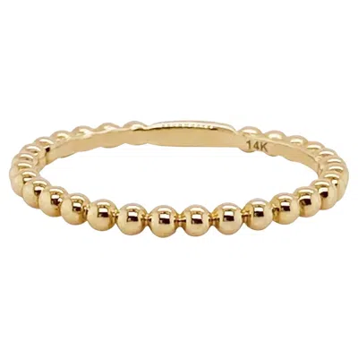 Pre-owned Gabriel & Co. Beaded Band Stack 14k Yellow Gold Stackable Bead Texture Wedding Lr51172