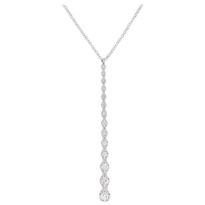 Pre-owned Gabriel & Co. Beaded Bar Diamond Drop Necklace, 14k Gold Diamond Station Taper, Nk6361 In Multi