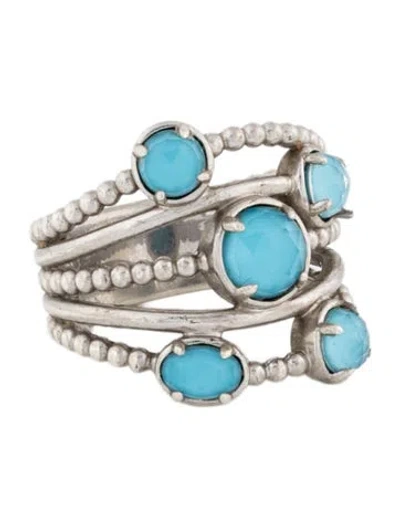 Pre-owned Gabriel & Co. Beaded Quartz Doublet Cocktail Ring In Multicolor