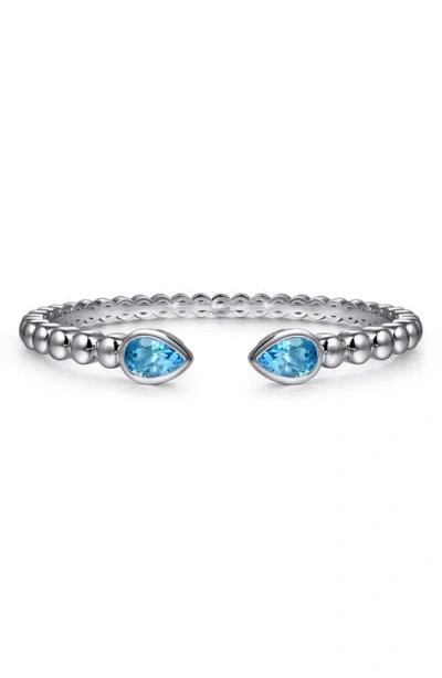 Gabriel & Co. Blue Topaz Cuff Bracelet In Neutral
