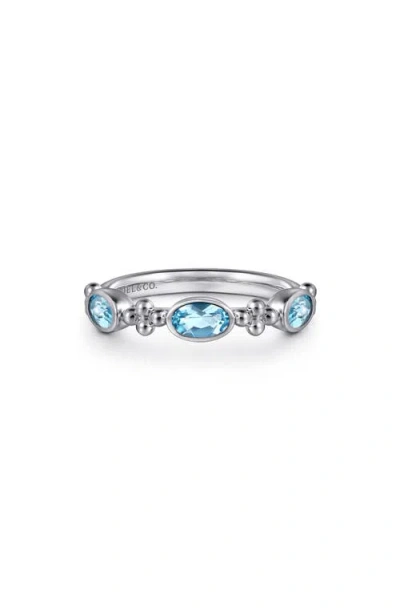 Gabriel & Co. Blue Topaz Station Ring In Multi