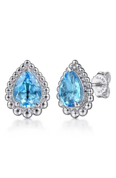 Gabriel & Co. Blue Topaz Stud Earrings In Multi