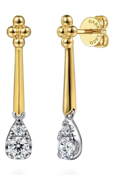 Gabriel & Co. Bujuka 14k Gold Diamond Drop Earrings