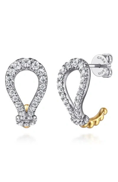 Gabriel & Co. Bujuka 14k Gold Hoop Earrings In White