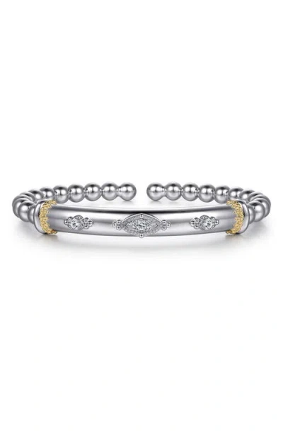 Gabriel & Co. Bujukan 14k Gold & White Sapphire Split Bangle Bracelet In Purple