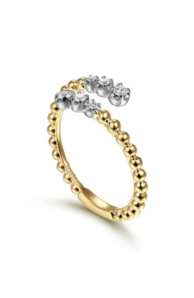 Gabriel & Co. Bujukan 14k Gold Diamond Bypass Ring In Two Tone