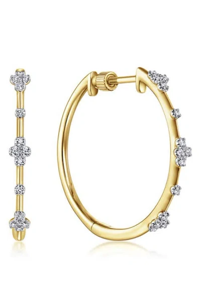 Gabriel & Co. Bujukan Classic Diamond Hoop Earrings In Gold
