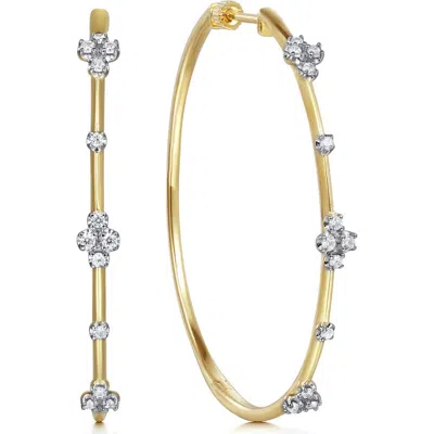 Gabriel & Co. Bujukan Classic Diamond Hoop Earrings In Gold