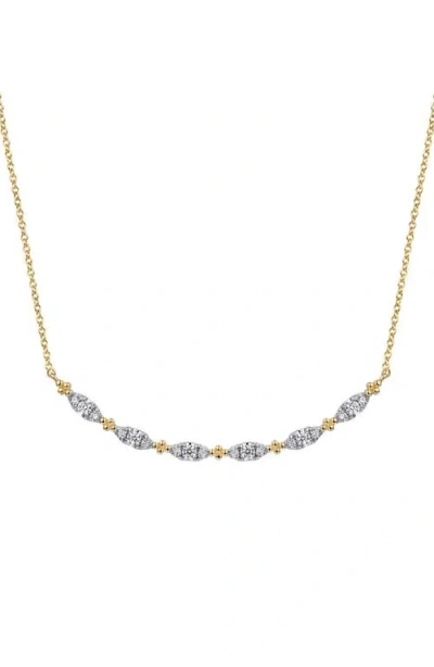 Gabriel & Co. Bujukan Curved Bar Pendant Necklace In Gold