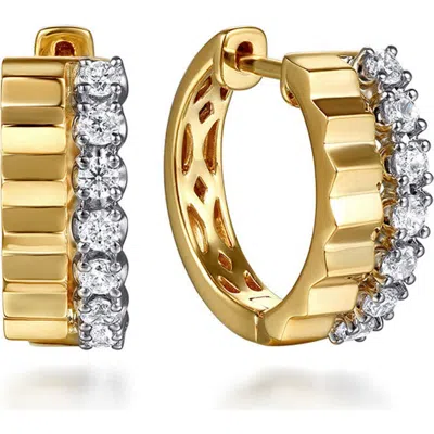 Gabriel & Co. Bujukan Diamond & Diamond-cut Huggie Hoop Earrings In Multi