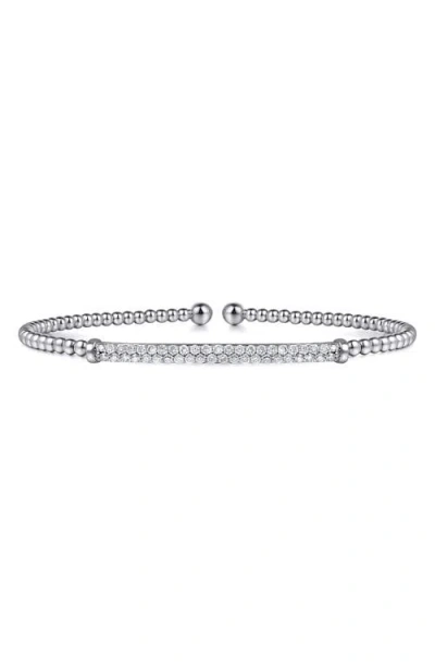 Gabriel & Co. Bujukan Diamond Beaded Cuff Bracelet In Silver