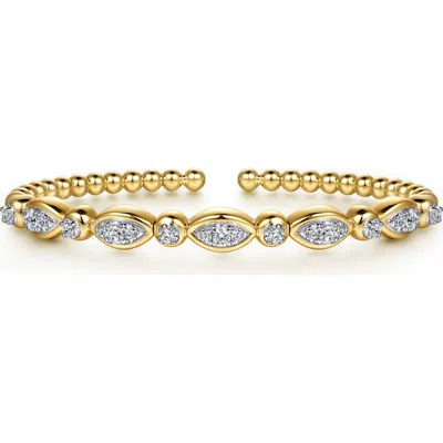 Gabriel & Co. Bujukan Diamond Bezel Beaded Cuff Bracelet In Multi