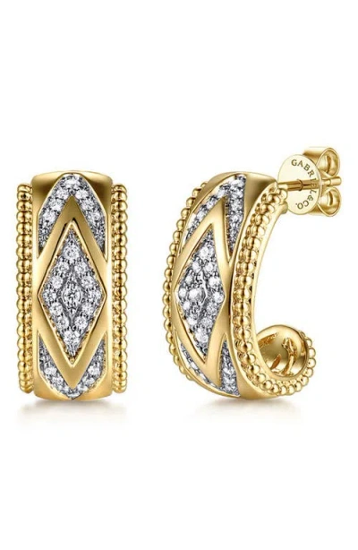 Gabriel & Co. Bujukan Diamond Chevron Hoop Earrings In Gold
