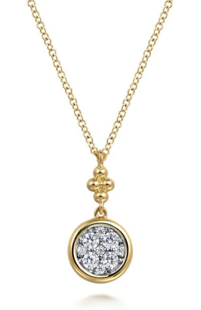 Gabriel & Co. Bujukan Diamond Cluster Drop Pendant Necklace In Multi