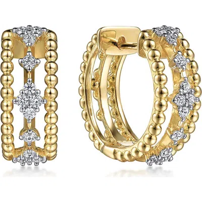 Gabriel & Co. Bujukan Diamond Hoop Earrings In Gold