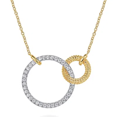 Gabriel & Co. Bujukan Diamond Interlocking Ring Pendant Necklace In Gold