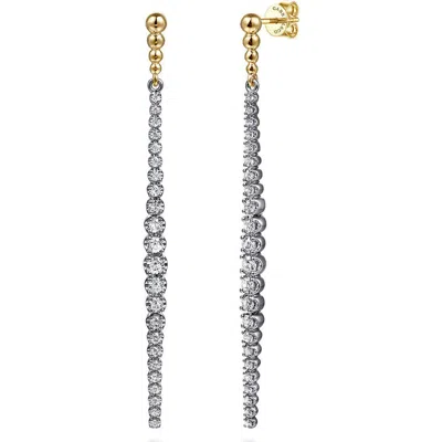 Gabriel & Co. Bujukan Diamond Linear Drop Earrings In Gold