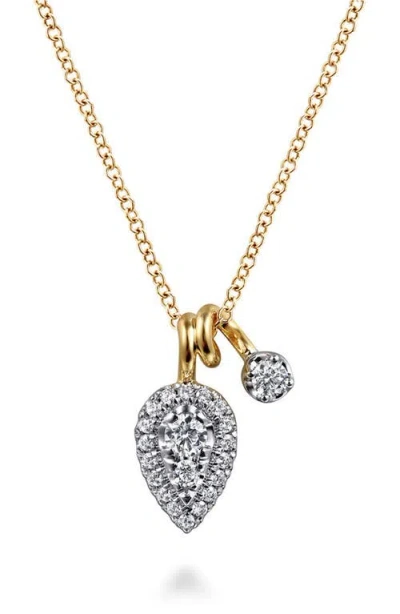 Gabriel & Co. Bujukan Double Diamond Pendant Necklace In Multi