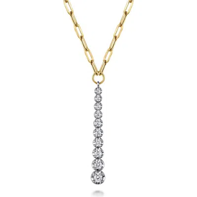 Gabriel & Co. Bujukan Linear Diamond Pendant Necklace In Multi