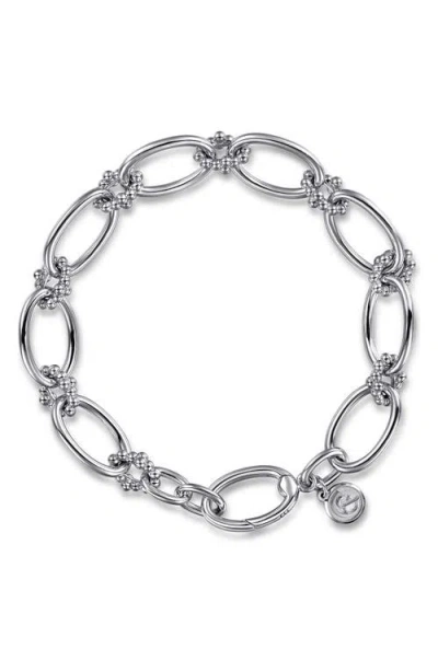 Gabriel & Co. Bujukan Oval Link Chain Sterling Silver Bracelet In Metallic