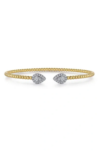 Gabriel & Co. Bujukan Pear Shaped Diamond Cuff Bracelet In Multi