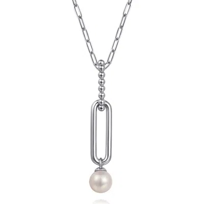 Gabriel & Co. Bujukan Pearl Drop Necklace In Silver
