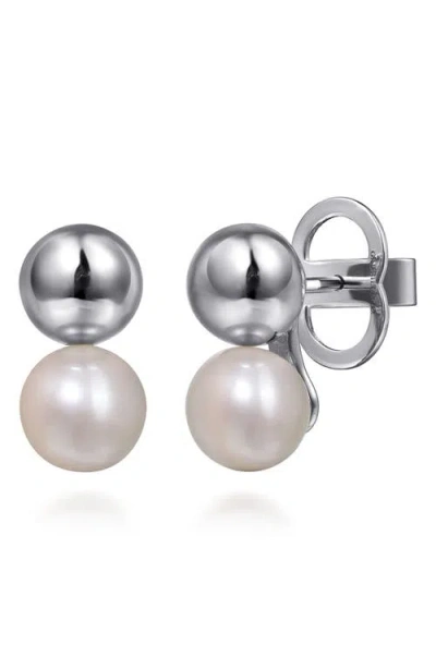 Gabriel & Co. Bujukan Pearl Stud Earrings In Multi