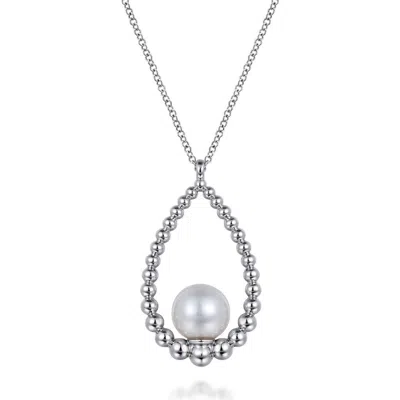 Gabriel & Co. Bujukan Pearl Teardrop Pendant Sterling Silver Necklace