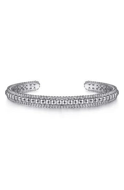 Gabriel & Co. Bujukan Sterling Silver Beaded Bangle In Metallic