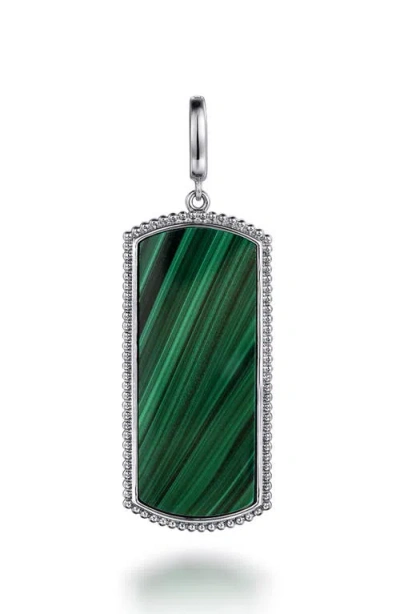 Gabriel & Co. Bujukan Sterling Silver Malachite Pendant In Green