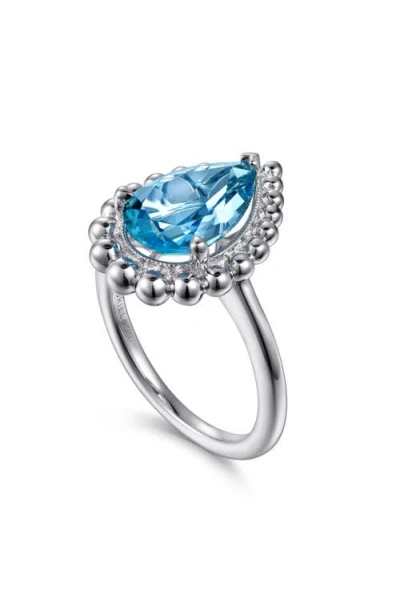Gabriel & Co. Bujukan Sterling Silver Swiss Blue Topaz Ring In Multi