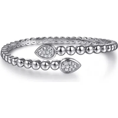 Gabriel & Co. Bujukan Sterling Silver White Sapphire Bypass Cuff Bracelet