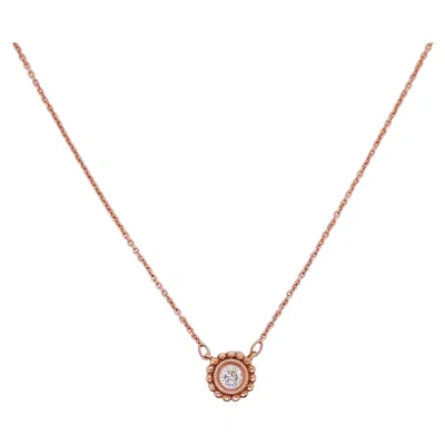 Pre-owned Gabriel & Co. Dainty Diamond Daisy Necklace .12 Carats In 14k Rose Gold, April Birthstone Lv In Red