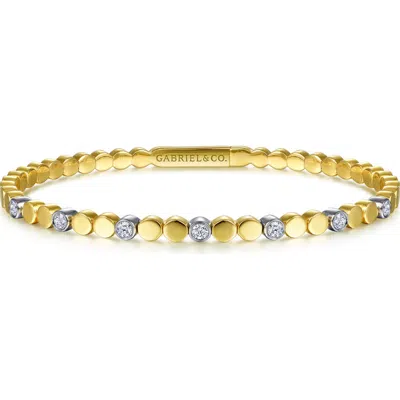 Gabriel & Co. Demure 14k Gold & Diamond Bangle Bracelet In 14k Yellow/ White Gold