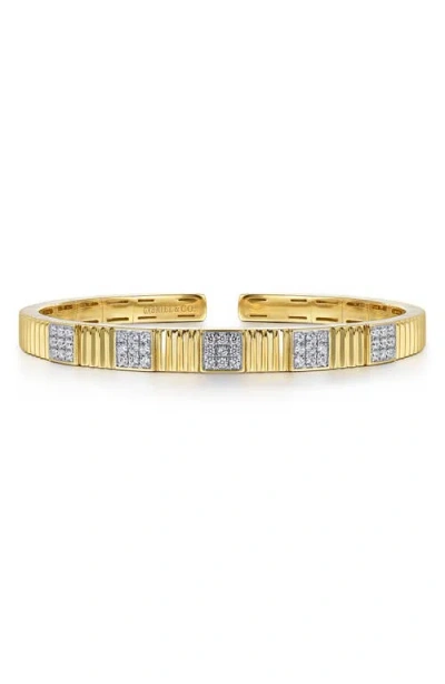 Gabriel & Co. Demure Diamond Cut Diamond & 14k Gold Bangle Bracelet In Multi